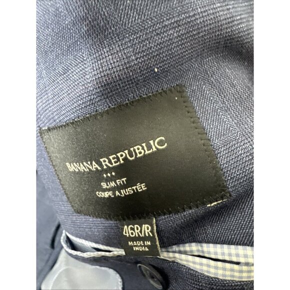 Banana Republic Slim Fit 2 Piece Suit 46R Jacket 38x31 Pants Blue - Picture 6 of 9